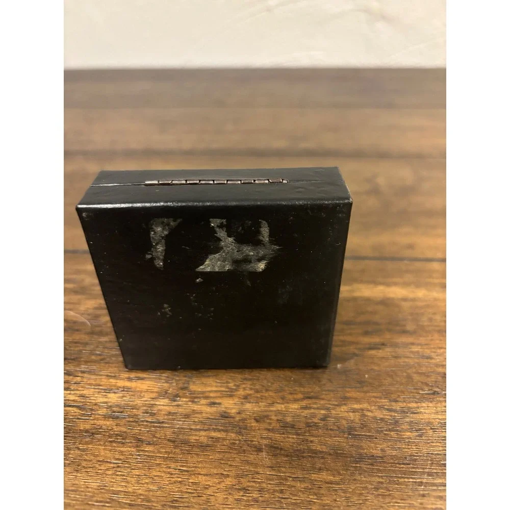 Vintage Yves Saint Laurent YSL Black Jewelry Box Gold Monogram Logo Replacement